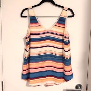 Silky camisole blouse with stripes